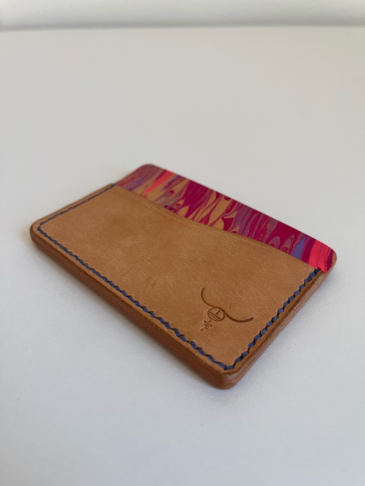 Image of Natural Pueblo/Pink Marbled Horizontal Cardholder 