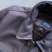 Image 3 of 90's CAMEL HEAVYWEIGHT LEATHER COAT