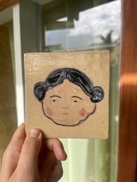 Image 1 of Hildi. - Handmade ceramic tile with illustration