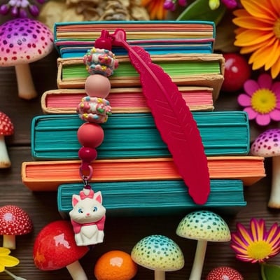 Image of Marie Cat Bookmark Charm, cartoon Characters, cat Bookmark charm 