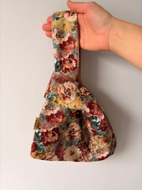 Image 1 of Floral & salmon knot purse | reversible 