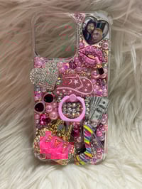 Image 2 of Julia & Darren crazy in love photo heart iPhone  ring socket case with  photo necklace (2) piece set