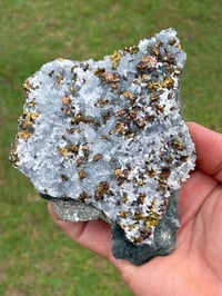 Image 14 of UV Calcite With Chalcopyrite Flakes Specimen #1914 