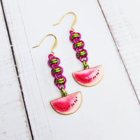 Image 3 of Summer Watermelon Earrings