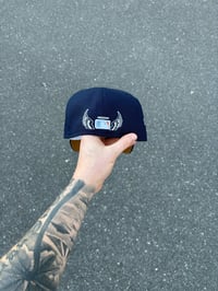 Image 3 of BURNT BEIGE BRIM NAVY HOUSTON ASTROS CUSTOM FITTED CAP