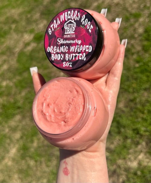 Image of Strawberry Rose🍓🌹 Shimmery✨ Organic Whipped Body Butter🧈