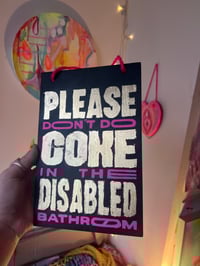 Image 4 of Please Don’t Do Coke In The Disabled Bathroom | Original Painting with Gold Leaf