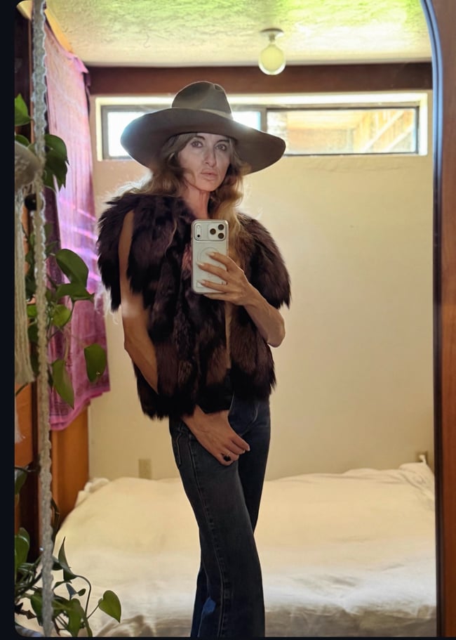 incredible early 70s purple fur foxtail vest waistcoat henri bendel couture 
