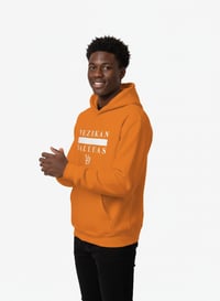 Image 4 of YB Orange Heavy Blend Fleece Pullover Hoodie 