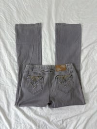 Image 1 of 00s Gray flared jeans // 40