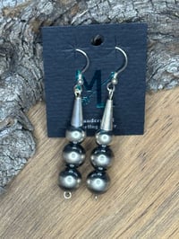 Image 1 of 8mm-10mm Sterling Silver Pearl Cone Dangles