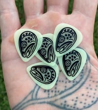 Image 1 of Trout Head Guitar Pick five pack 