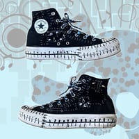 Image 3 of (8.5 men’s) blue camo patch converse 