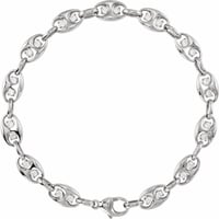 Image 2 of 7 1/2” 14k Gold Lab Diamond Mariner Link Bracelet 