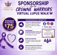 Sponsorship for Crowne Warriors Virtual Lupus Walk