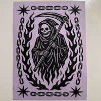 Image 4 of Grim Reaper Linocut Prints