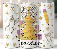 Christmas teacher 20oz subliamtion tumbler 