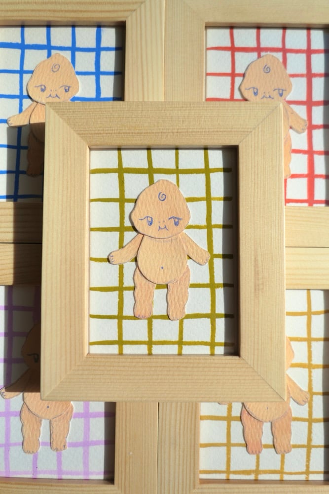 Image of Handmade Kewpie Collage - Framed Pieces