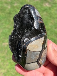 Image 9 of Septarian Nodule Polished Freeform With Calcite Inclusions| Madagascar #2894