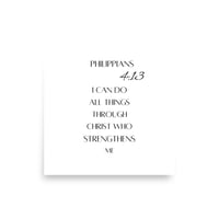 Image 2 of Philippians 4:13 I can do all things through Christ which strengthens me.  Paper Poster (NO FRAME)