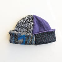 Image 4 of Upcycled Reversible Beanie navy x gray 