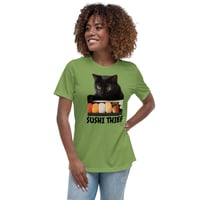 Image 8 of Women's Relaxed T-Shirt, Sushi Thief T-Shirt | Funny Cat Sushi Lover Graphic Tee