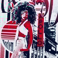 Image 3 of LADY SOUL marine et rouge Estampe format 30cm x 40cm