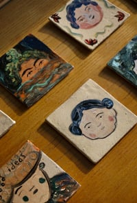 Image 3 of Starry Night. - Handmade ceramic tile with illustration 