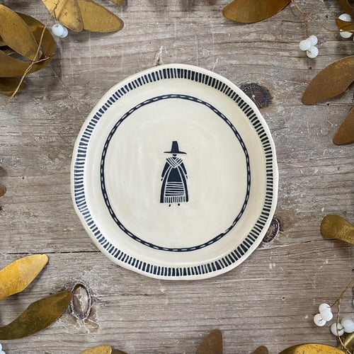 Image of Black Welsh Lady Mini Plate/Trinket Dish