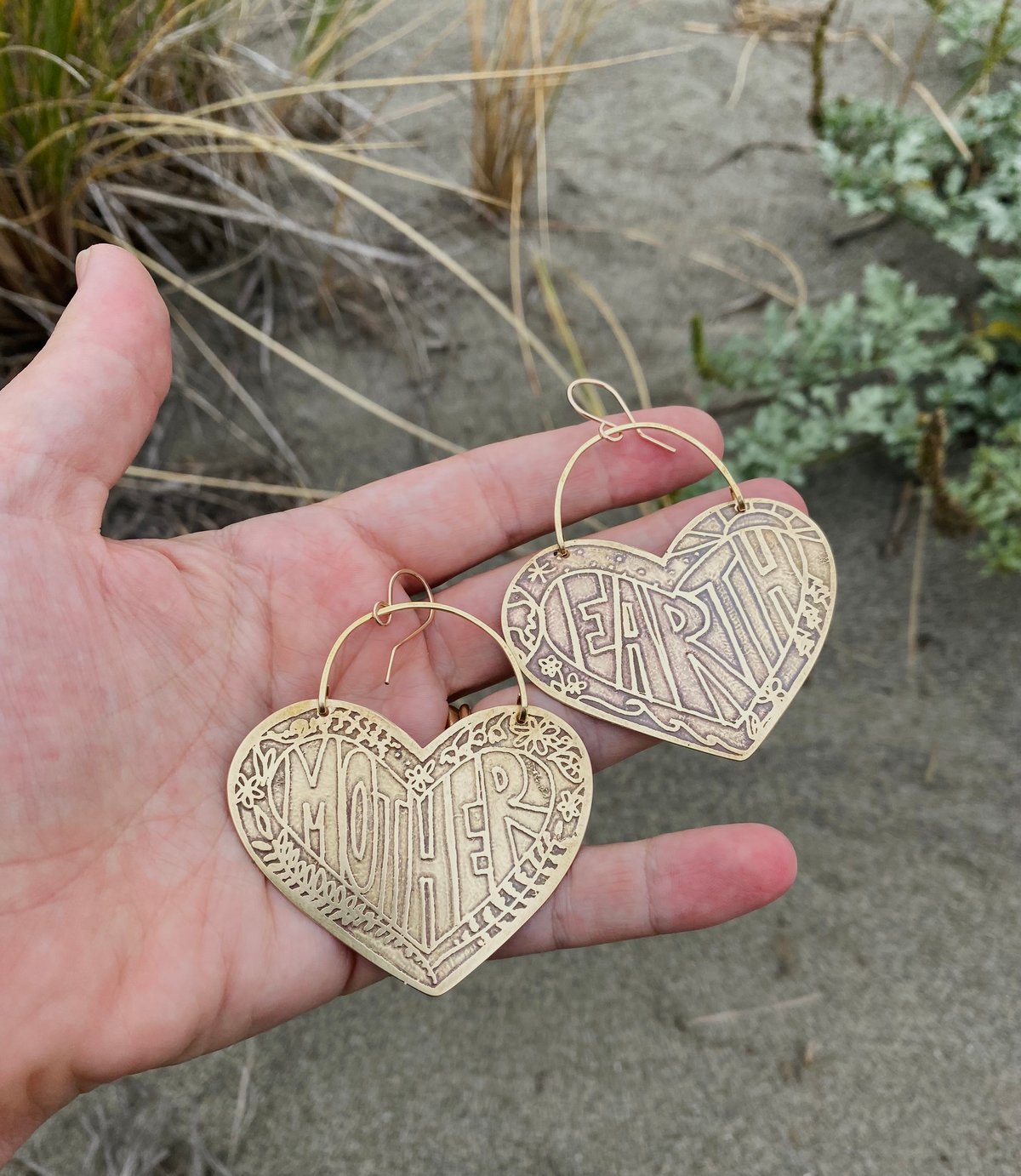 Image of Earth Mother Etched Earrings 