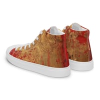 Image 13 of Gold and Red Textured Antique Goth Inspired Women’s high top canvas shoes