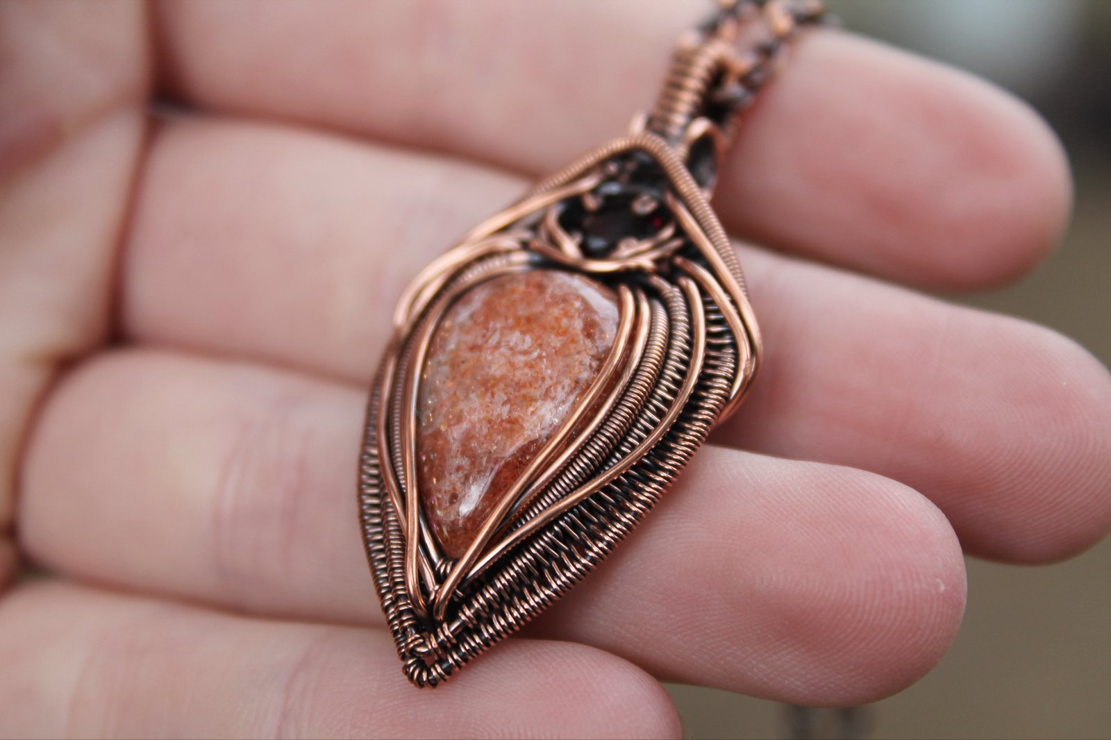 Copper wire deals wrapped pendant