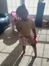 Draw string Purse with plastic pearl strap