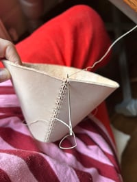 Image 5 of Small hand painted natural veg tan shade