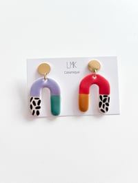 Paire de boucles d'oreilles céramique ARCADI multicolore C