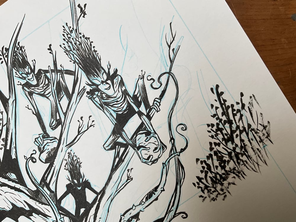 Image of The possesed tree. Original art for the Witchcraft game.