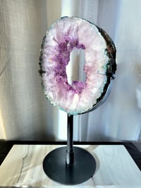 Image 2 of 3.3lb Amethyst Portal Rough Edge Crystal Slab with Custom Stand