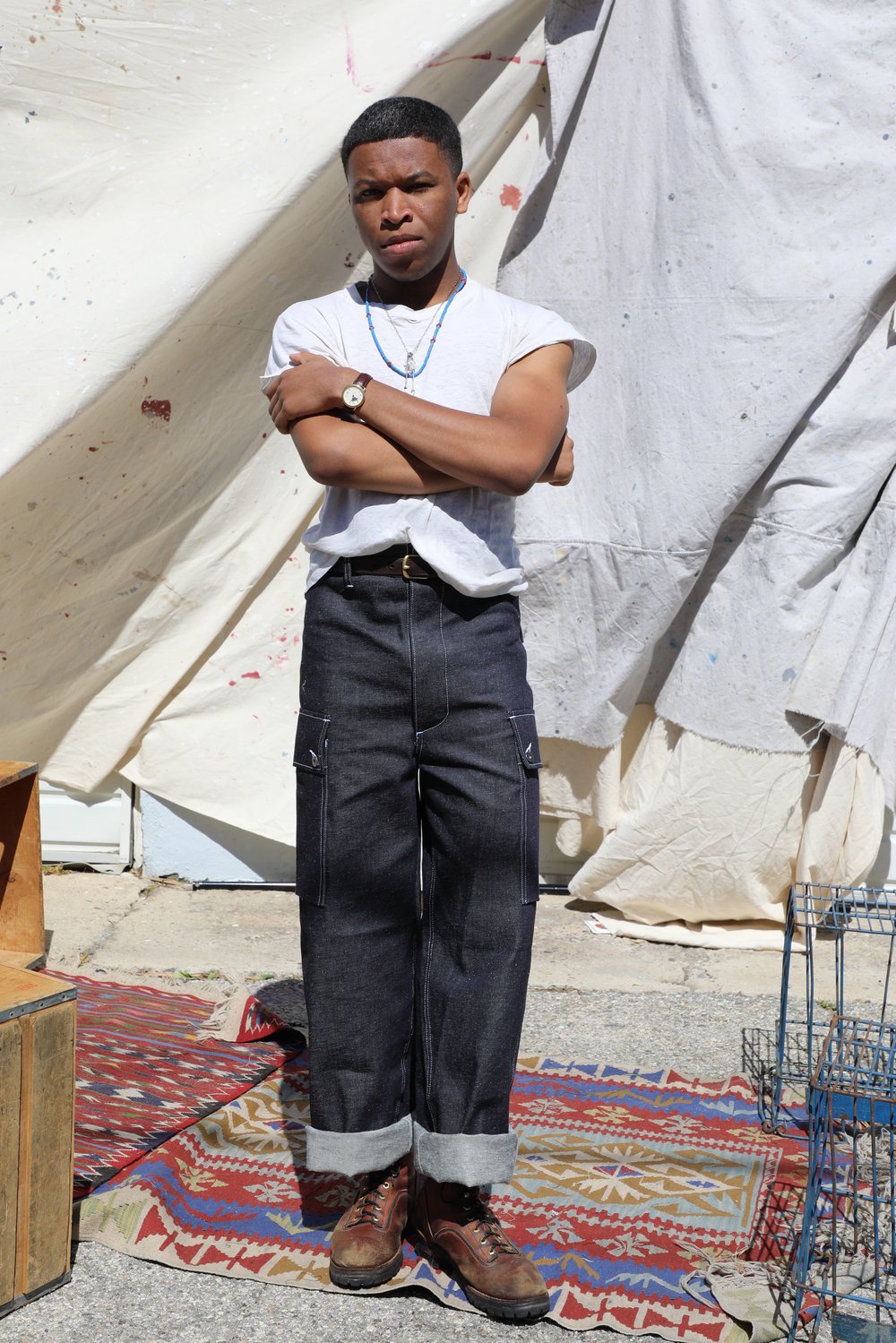 Image of Konin pant- speckle (12 oz Indigo)