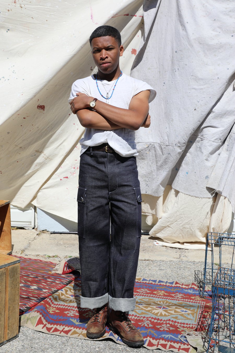 Image of Konin pant- speckle (12 oz Indigo)