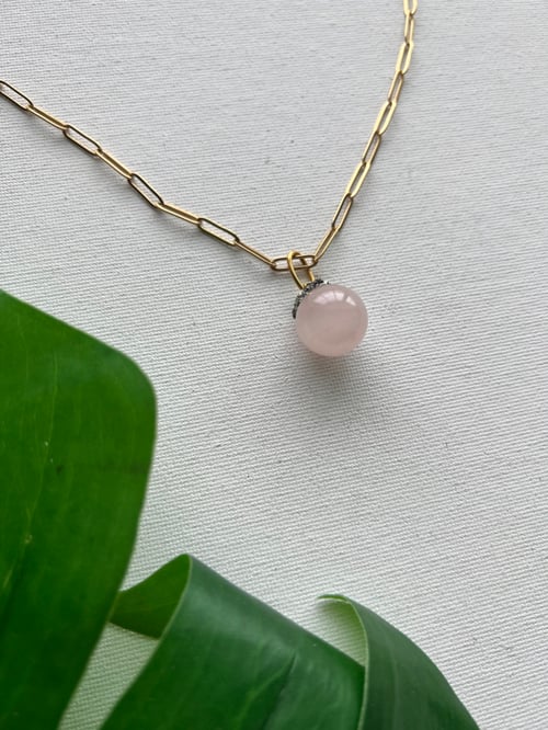 Image of CRIS • Crystal Ball Choker Rose Quartz 