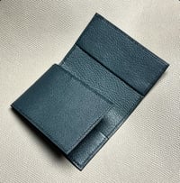 Image 2 of Petrol French Goatskin 3 Slots Card Holder 