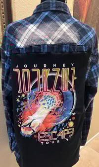 Image 1 of Vintage Blue/Black Bleached Flannel Shirt Journey