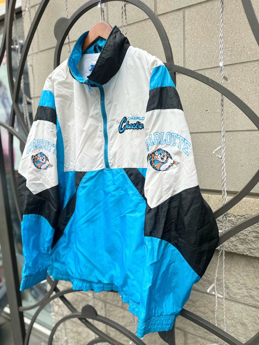 Image of Rare 90s Vintage CHARLOTTE CHECKERS Hockey Windbreaker Jacket, SIZE: XL