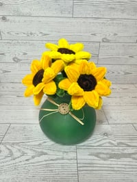 Image 1 of Cheerful Sunflower Vase Decor | Handmade Pipe Cleaner Flowers