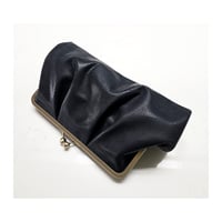 Image 1 of *NEW* Pleated Embossed Black Leather Clutch