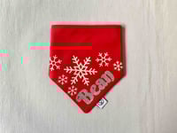 Image 2 of Snowflakes Personalised Bandana 