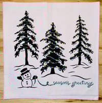 Image 1 of 'Snowman Greeting's' Towel