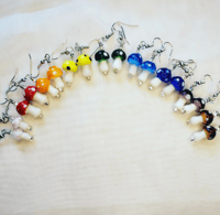Image 1 of Glass Mushroom Earrings 🍄 