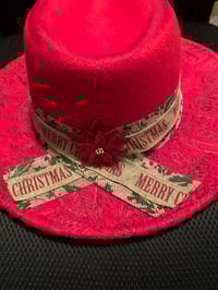 Image 4 of Candle Christmas Hand-Burned Narrow Brim Hat