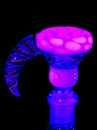 Image 1 of Purple UV Reactive 14mm Slide With Horn 